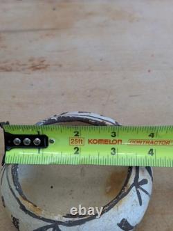 Early Acoma Pottery Native American White Black Polychrome Bowl 4 Seed Pot