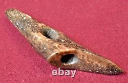 Early Alaskan Inuit Artifact, Toggle Harpoon Point of Petrified Driftwood