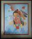 Early Allen Bahe Art Navajo / Dine Native American Original Warrior Eagle 1989