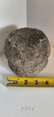 Early American Indian Grooved Man Maul Authentic Stone Tool 3 Pounds + Great