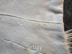 Early American Leather Gloves, Embroidered Native Gauntlet Mittens, Day-03212