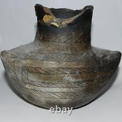 Early Ancestral Pueblo Indian Pottery Jar Pot Vase 3 sided 6.5 Artifact As Is