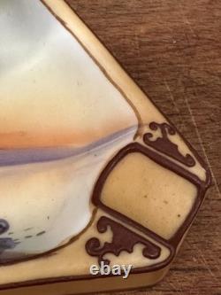 Early Antique Hand Painted Nippon Native American Indian Figural Ashtray Rare