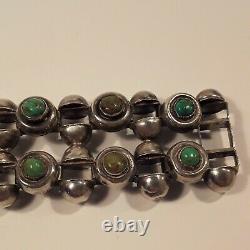 Early Antique Sterling Silver Turquoise Bracelet