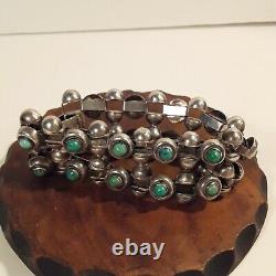 Early Antique Sterling Silver Turquoise Bracelet