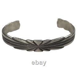 Early Bell Trading Post sterling silver cuff bracelet Native American Vtg 211177