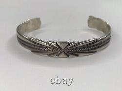 Early Bell Trading Post sterling silver cuff bracelet Native American Vtg 211177