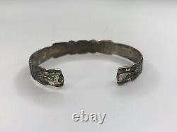 Early Bell Trading Post sterling silver cuff bracelet Turquoise Native J21-1177