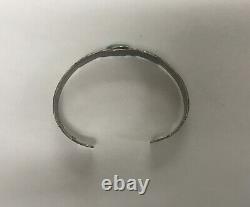 Early Bell Trading Post sterling silver cuff bracelet Turquoise Native J21-1177