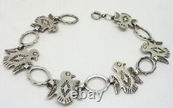 Early Bell Trading Sterling Silver Thunderbird Eagle Stamped Bracelet Navajo
