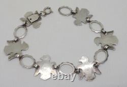 Early Bell Trading Sterling Silver Thunderbird Eagle Stamped Bracelet Navajo