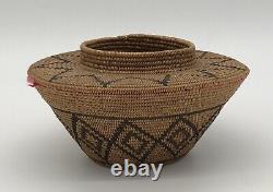 Early California Yokuts Basket with red yarn