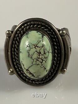 Early Carico Lake Tall & Thick Stone, Beautiful Navajo Old Pawn Sterling Ring 11