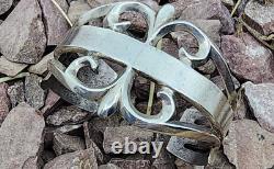 Early Circa 40's Navajo Sandcast Coin Silver Cuff Bracelet 6.5