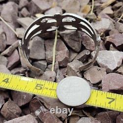 Early Circa 40's Navajo Sandcast Coin Silver Cuff Bracelet 6.5