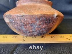 Early Clay Native American Pottery Hanging Pot Jar Thunderbird Design