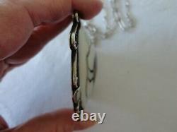 Early DENNIS RAMONE Inlaid Gemstone Bird Design Shell Sterling Pendant Necklace