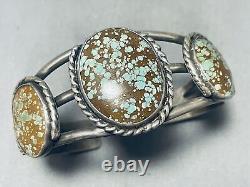 Early Deposit Equals Rare! Vintage Navajo #8 Turquoise Sterling Silver Bracelet