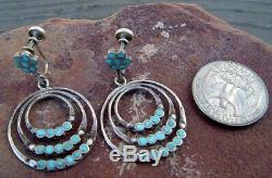 Early Dishta Sterling Silver & Turquoise Earrings. Beautiful