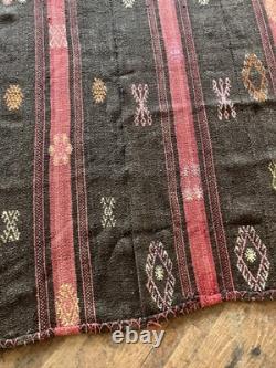 Early Fantastic Handloomed multicolor Native American BLANKET/RUG 9'x6