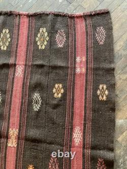 Early Fantastic Handloomed multicolor Native American BLANKET/RUG 9'x6