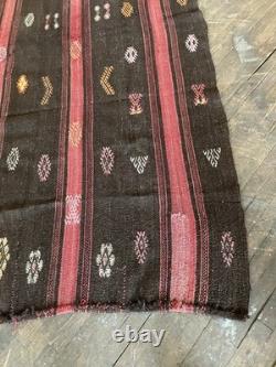 Early Fantastic Handloomed multicolor Native American BLANKET/RUG 9'x6