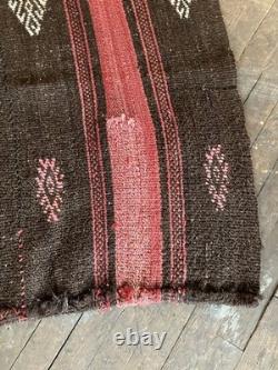 Early Fantastic Handloomed multicolor Native American BLANKET/RUG 9'x6