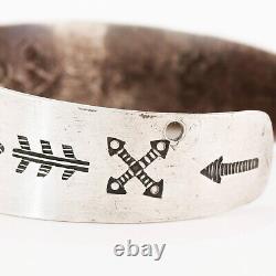 Early Fred Harvey Era Sterling Silver Arrows Stamps Bump Ups Bracelet 7