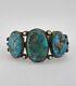 Early Fred Harvey Navajo Sterling Silver Turquoise Stamped Arrow Cuff Bracelet