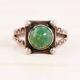 Early Fred Harvey Sterling Silver Green Turquoise Arrow Stamps Ring Size 3.5