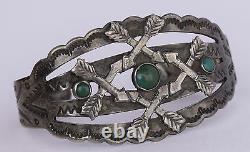 Early Fred Harvey big Navajo Native American sterling silver Turquoise bracelet