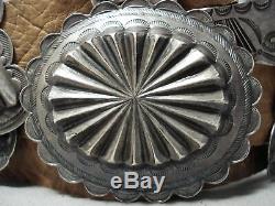 Early Hand Forged Sterling Silver Vintage Navajo Concho Belt Old