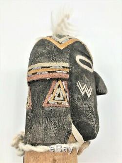 Early Handmade Wood Carved Native American Hopi Kachina hand motif vintage