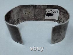 Early Hopi / Navajo Silver and Turquoise Cuff Bracelet with Large Square Stone