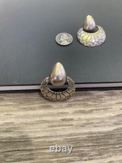 Early Hopi Ralph Tawangyaouma Rare Large Swivel Sterling Silver Earrings