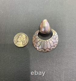 Early Hopi Ralph Tawangyaouma Rare Large Swivel Sterling Silver Earrings