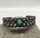 Early Ih Native American Coin Silver Turquoise Bracelet 18.2 G Indian Handmade