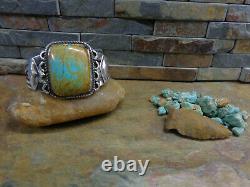 Early! Incredible! Large Navajo Royston Gem Turquoise Cuff Sterling Fred Harvey