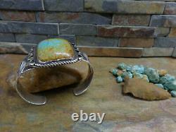 Early! Incredible! Large Navajo Royston Gem Turquoise Cuff Sterling Fred Harvey