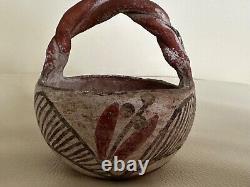 Early Isleta Pueblo Pottery Basket 4 x 4 pigment wear