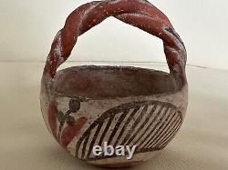 Early Isleta Pueblo Pottery Basket 4 x 4 pigment wear