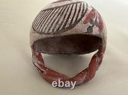 Early Isleta Pueblo Pottery Basket 4 x 4 pigment wear