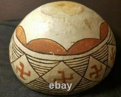 Early Isleta Pueblo Pottery Bowl Whirling Logs Native American Indian