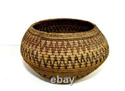 Early Kawaiisu Native American Treasure Bowl Basket Bracken Fern Yucca Root