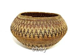 Early Kawaiisu Native American Treasure Bowl Basket Bracken Fern Yucca Root