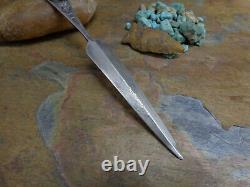 Early Large Navajo Turquoise Letter Opener Arrow Whirling Log Sterling Old Pawn