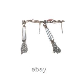 Early Lee & Mary Weebothee Zuni sterling coral earrings