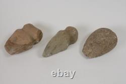 Early Man Stone Artifact Set of 3 Stones tools 5000-9000 BP