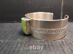 Early Mary Ann Spencer Navajo Sterling Silver Cuff Royston Turqoise 48.1g