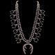 Early Mid-century Sterling Silver Squash Blossom Necklace, Old Pawn/estate